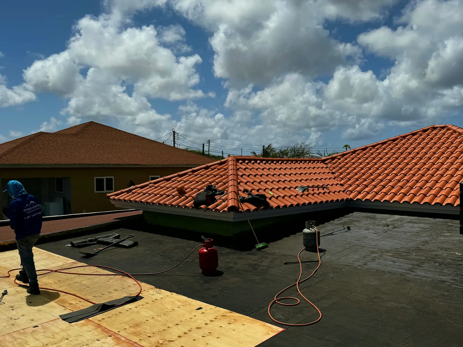 The finished torch-on membrane roof